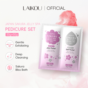 Laikou Japon Sakura Gelée Exfoliante pour les Pieds au Sel, Kit Pédicure Spa 50g+50g, Soin Doux Exfoliant pour la Peau - Product Image 2