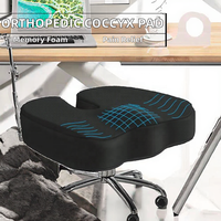 Coussin orthopédique en mousse à mémoire de forme Grin Health en forme de U pour soulager les douleurs au coccyx, à la sciatique, aux hanches et au bas du dos, pour siège de voiture, bureau et maison