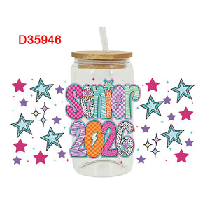 สติกเกอร์พิมพ์ลายการ์ตูน<span class=keywords><strong>ดอก</strong></span>ไม้ ฟุตบอล โบว์ <span class=keywords><strong>ปลา</strong></span> สัตว์ ขนาด 23*11 ซม. 16 ออนซ์ สำหรับติดแก้วน้ำ ขวดพลาสติก แก้วมัค ด้วยเทคนิค UV DTF - Product Image 3