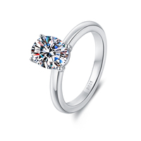 Bague de Fiançailles et de Mariage pour Femme en Argent Sterling S925 Certifié GRA, Moissanite Ovale 2 Carats Couleur D, Vente en Gros Usine Personnalisée