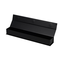 Caja Rígida Magnética Negra Larga Personalizada, Caja de Embalaje Magnética Plegable con Impresión Plateada para Brochas de Maquillaje y Accesorios para Fumar