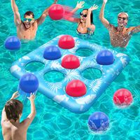 Jouets de piscine pour enfants et adultes, jeu de Tic Tac Toe gonflable en forme de feuilles tropicales, jeu flottant amusant pour fête d'été, pour piscine hors sol