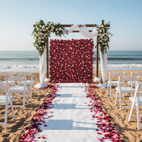 Beliebte Künstliche Blumenwand Geburtstag Hochzeit Blumenwand Eventdekoration 3D Blumenwand Hintergrund 2,4m X 2,4m