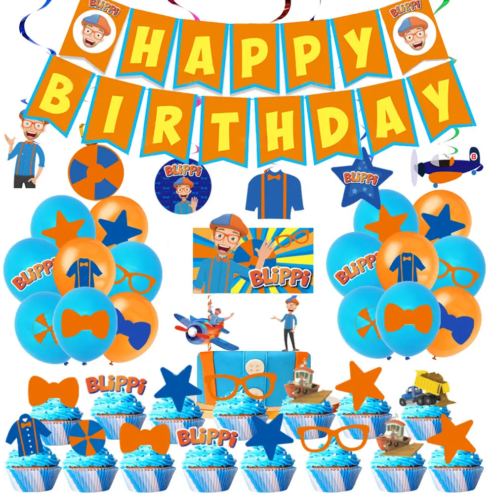 English teacher theme Birthday Decoration birthday flag cake plug-in balloon party birthday suit