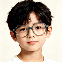 Monture Optique Classique et Tendance pour Enfants en Acétate Léger, Forme Géométrique, Sûre et Flexible, Idéale pour l'Étude