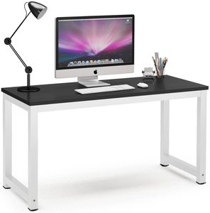 YQFOREVER Wooden Computer Office <strong>Small</strong> <strong>Desk</strong> Gaming Table Study Writing Table Modern Simple Style <strong>PC</strong> <strong>Desk</strong> with Metal Legs - Product Image 1