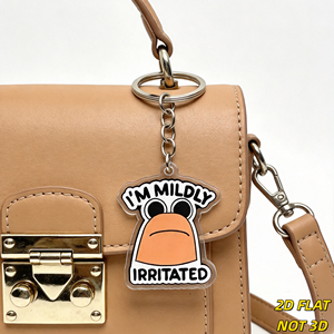 Llavero de acrílico con cara de burro naranja y texto llamativo, diseño divertido y humorístico para bolso o llaves - Product Image 3