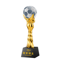 Ensemble de trophées en cristal ELOR pour les meilleurs joueurs de football, prix créatifs de ballon d'or pour les compétitions sportives, horloge en métal