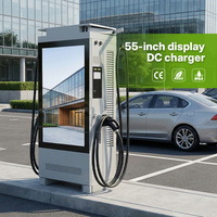 Chargeur rapide DC EVEGO 120-180 kW pour voitures électriques, CCS2, triphasé, intérieur/extérieur, étanche, écran publicitaire 55'', chargeur de véhicules électriques