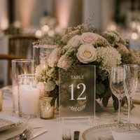 Porte-numéro de table en acrylique, support transparent pour numéros de table de mariage, présentoir pour décoration de mariage, banquet ou fête