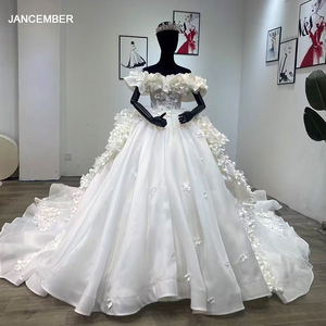 Vestidos de Novia Extravagantes y Elegantes con Flores 3D, Vestidos de Novia de Gala Wm70 - Product Image 1