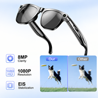Lunettes intelligentes IA 8MP avec caméra, enregistrement vidéo, commande vocale, reconnaissance d'image et traduction en temps réel