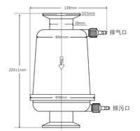 Système de filtration microporeuse, filtre en capsule PTFT hydrophobe/hydrophile de 0,22 micron