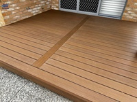 Plancher de terrasse extérieur en bois composite WPC extrudé pour jardin avec clips en acier inoxydable