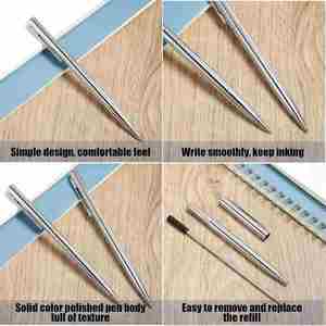 Custom Logo Promotion <b>Pens</b> Slim Metal Ballpoint <b>Pen</b> <b>Retractable</b> <b>Pen</b> for Office Business Students Teachers Wedding Guest - Product Image 6