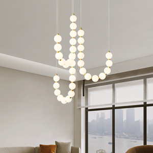 Luminaire suspendu moderne en <span class=keywords><strong>LED</strong></span> de luxe pour hall d'entrée, chambre à coucher, escalier, plafond haut, mariage, or, designers de luxe - Product Image 2