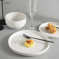 Assiettes et bols en céramique blanche unie en gros pour restaurants, hôtels, mariages – Vaisselle en porcelaine pour dîner, salade, dessert, steak