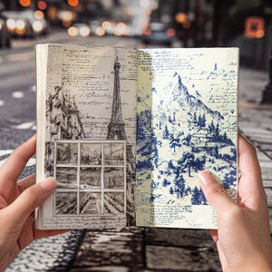 1 rouleau de ruban adhésif de fond grand format, série Guides de <span class=keywords><strong>voyage</strong></span> européens, autocollant pour carnet de croquis architecturaux - Product Image 4