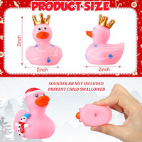 Canards en caoutchouc en vrac de noël rose pour douches de bébé accessoires Mini lapin canards jouets de bain panier de noël farces faveur de fête