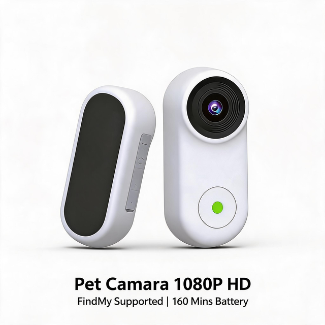 USMILEPET Plastic IP67 Waterproof Smart Pet GPS Tracker Camera  Find My Android Find Hub 1080P HD Collar Camera for Dogs