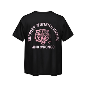 T-shirt grafica da donna femminista con stampa tigre, in cotone, vestibilità regolare, girocollo, manica corta, per sostenere i diritti e i diritti dei donne - Product Image 1
