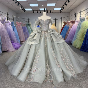 Vestidos de Quinceañera Vintage Dy1389 con Escote Corazón, Cola Watteau, Apliques de Cuentas, Vestido de Gala de Gasa Antiestático Natural - Product Image 6