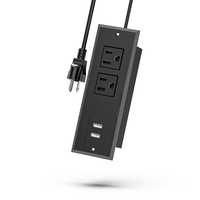 Multiprise encastrable pour conférence avec 2 prises CA et 2 ports USB-C – Prise de courant de bureau pour table d'appoint ou table de chevet