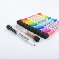 Marqueur pour tableau blanc magnétique à encre non toxique, pointe fine, couleurs vives, 8 pièces, 12 pièces, ensemble avec gomme ronde