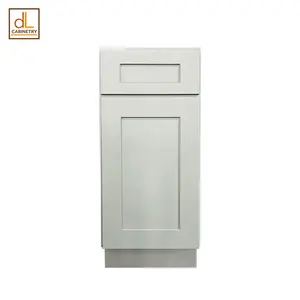 American Standard Kitchen Base Pantry Storage Cupboard Solid Wood Grey Painted <b>Drawers</b> Cabinet <b>Organizer</b> Plywood <b>Drawer</b> Slide - Product Image 1