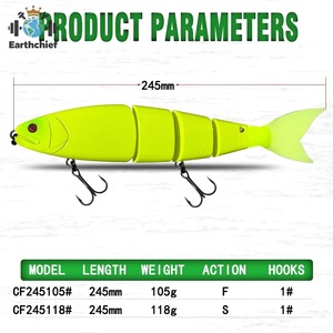 Nouvelle Arrivée : Leurre de Pêche en Mer à 4 Segments en Métal, 24,5 cm/105 g et 24,5 cm/118 g, Idéal <span class=keywords><strong>pour</strong></span> la Pêche au <span class=keywords><strong>Dorade</strong></span> en Rivière et Lac – <span class=keywords><strong>Meilleur</strong></span> Prix de Gros - Product Image 5