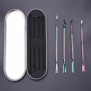 Arc-en-ciel En Métal À Clouer 2 Voies Pédicure Manucure Soin Nettoyant Ongles Cuticules Poussoirs Kit - Product Image 6