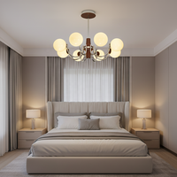 Suspension LED Moderne Nordique Magic Bean pour Maison et Bureau, en Fer et Verre, Ronde, Blanc, Dimmable, Garantie 2 Ans