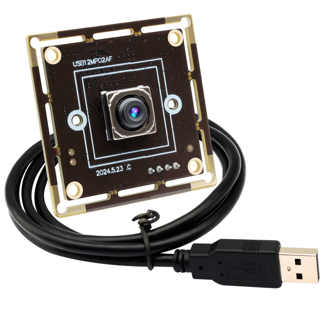 ELP 12MP Autofocus USB Camera Module 4K 30fps No Distortion Lightburn Camera for Industrial Inspection Altimeter Microscope