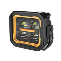 Phare de travail LED bicolore ambre/blanc 3 pouces 40W, faisceau combiné spot et large, étanche, pour conduite tout-terrain, SUV, VTT, UTV
