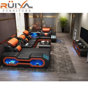 أريكة على شكل حرف U بتصميم ألماني عصري مع إضاءة LED ومشغل موسيقى - Product Image 6