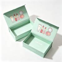 Boîte d'emballage cosmétique personnalisée à deux couches avec fermeture magnétique, en carton recyclé, impression de qualité supérieure et insert personnalisé pour le maquillage