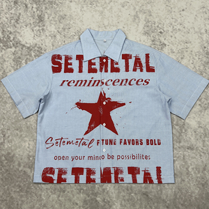 Camiseta de Manga Corta de Alta Calidad, Estilo Lujoso, Holgada, Personalizada, Estampada, Estilo Urbano, Vintage, con Botones, Camisas Polo para Hombre - Product Image 1