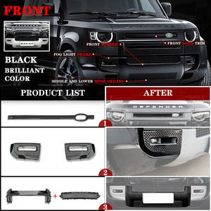 Kit de carrosserie pour <span class=keywords><strong>Land</strong></span> <span class=keywords><strong>Rover</strong></span> <span class=keywords><strong>Defender</strong></span> 110 <span class=keywords><strong>90</strong></span> 2020 <span class=keywords><strong>2023</strong></span>, 9 pièces, toutes les garnitures de pare-chocs avant arrière noires brillantes - Product Image 2