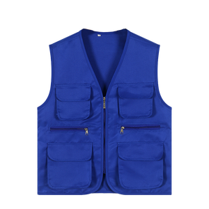 Source Factory Color sólido Bolsillo con cremallera Hombres Chaleco DE TRABAJO Fotografía Pesca Casual Multi-bolsa Chaleco grueso - Product Image 5