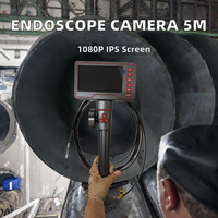 Système de caméra d'inspection de tuyaux par endoscope, caméra optique portable à fibre optique, longueur de câble de 5 m