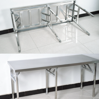 Table pliante en acier inoxydable extra-épaisse, idéale pour la salle à manger, portable, et utilisable dans les restaurants et cuisines, conception OEM