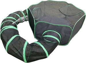 Tenda Pop-up per Animali Domestici con Tunnel per <span class=keywords><strong>Gatti</strong></span>, per Uso Interno ed Esterno, <span class=keywords><strong>Recinto</strong></span> Pieghevole per <span class=keywords><strong>Gatti</strong></span> - Product Image 2
