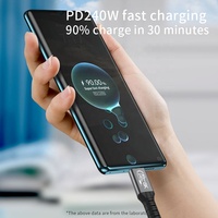 SYONG Cable de Datos USB 4 de Carga Rápida, 8K, 40Gbps, 240W, Transmisión de Audio y Video, 2M, Tipo C, para iPhones 16, Laptops y Tabletas