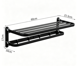 Moderno Toallero Plegable de Acero Inoxidable para Baño, Soporte de Pared con Ganchos - Product Image 1