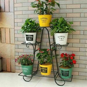 Support à fleurs en métal classique à 4 niveaux, en fonte noire thermolaquée de 4 mm d'épaisseur, pour la maison, le jardin et les mariages, vente en gros - Product Image 1