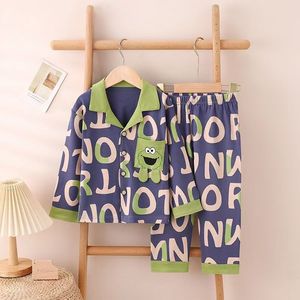 Ensemble de <span class=keywords><strong>pyjama</strong></span> pour garçons à imprimé animal personnalisé, <span class=keywords><strong>chemise</strong></span> à manches longues et pantalon, 100% coton, pyjamas confortables pour garçons et filles de 1 à 12 ans - Product Image 6