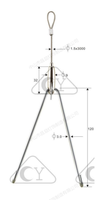 Kit de suspension réglable en Y en cuivre haute performance avec clip pour câble métallique pour suspension de lampe