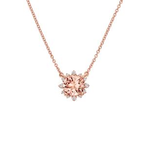 Fashion <b>Necklace</b> Rose <b>Gold</b> Pleated Morganite Stone Jewelry <b>Simple</b> Design Women Chain <b>Necklace</b> - Product Image 1