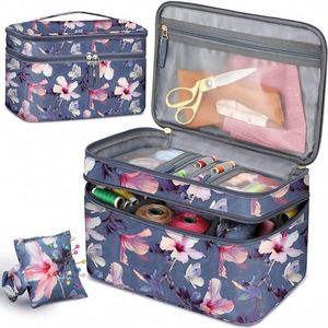 Usine BSCI, trousse de couture personnalisée à double couche, étui de rangement pour accessoires de couture, sac de voyage pour accessoires de couture - Product Image 1