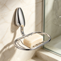 Porte-savon mural dissimulé en alliage de zinc, support de savon drainant anti-corrosion, finition chromée, accessoires de rangement pour salle de bain et douche